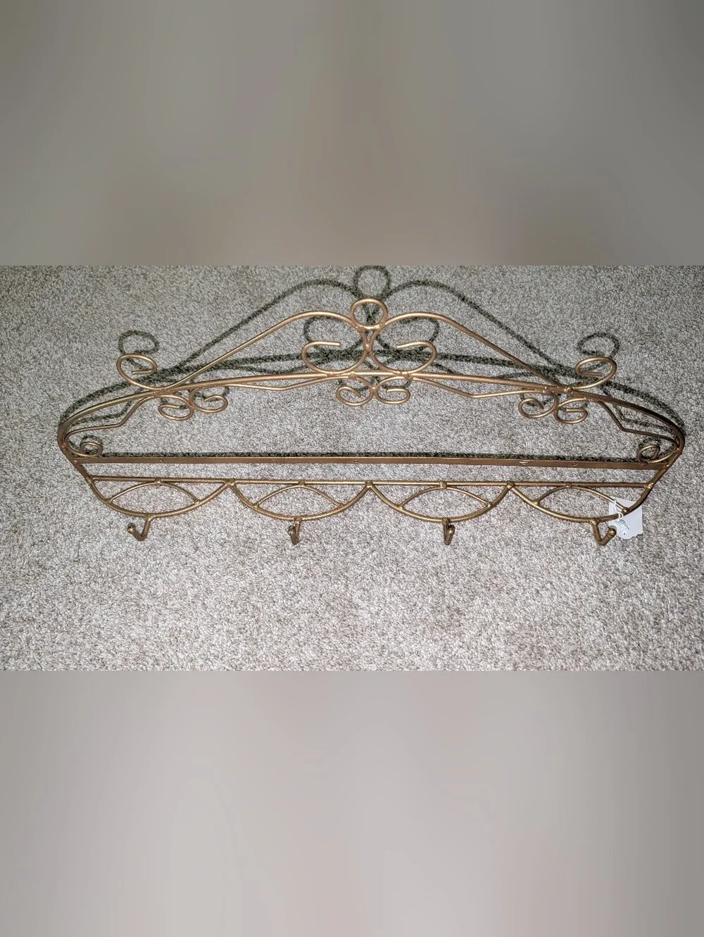 Ornate Metal Wall Hooks - Gold Accent 3